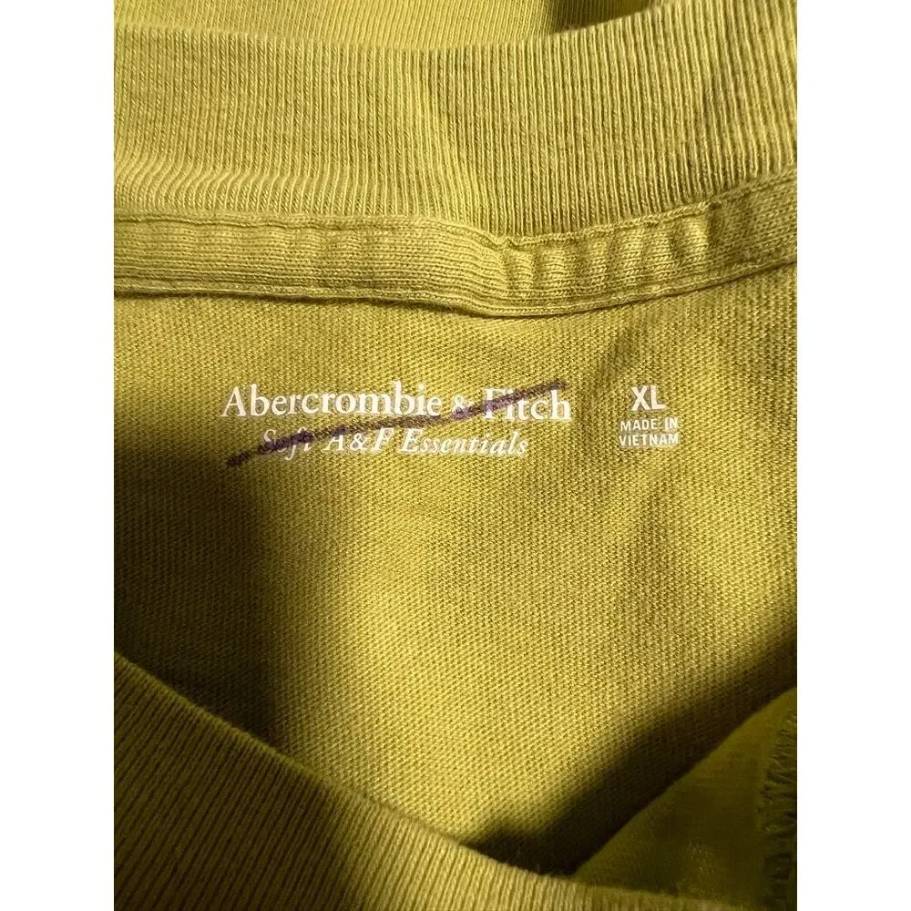Abercrombie & Fitch Women's Oversized Crop T Shirt Lime Green Boxy Tee SZ XL